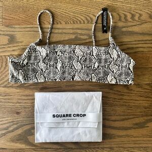 ARK Swimwear Snake Print Square Crop Top XL